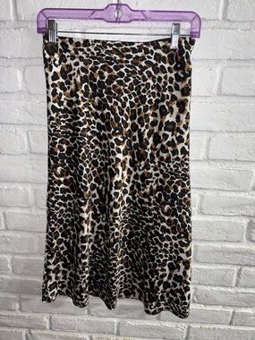 Express Leopard Print Midi Skirt in Brown and Black size XS